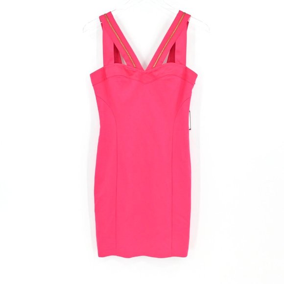 NEW TED BAKER Pink Sweetheart Neckline Mini Dress Zipper Womens Size 2 MSRP $180 - Picture 1 of 8